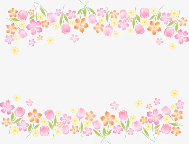粉色美丽春季花朵框架免抠