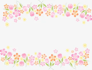 粉色美丽春季花朵框架免抠