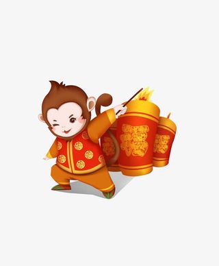 庙会 红色 中国风 人物  放免抠