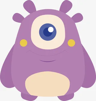 矢量图可爱的小怪兽免抠