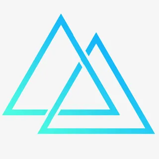 蓝色渐变边框叠加正三角形免抠