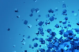 立体方块几何多边形蓝色设计背景高清