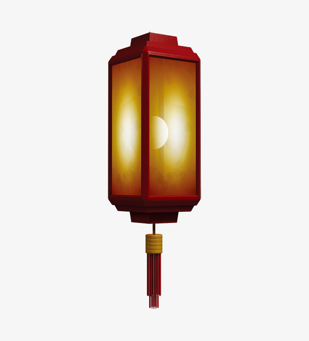 简单朴素的月光灯笼免抠