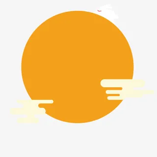 手绘月亮和兔子免抠