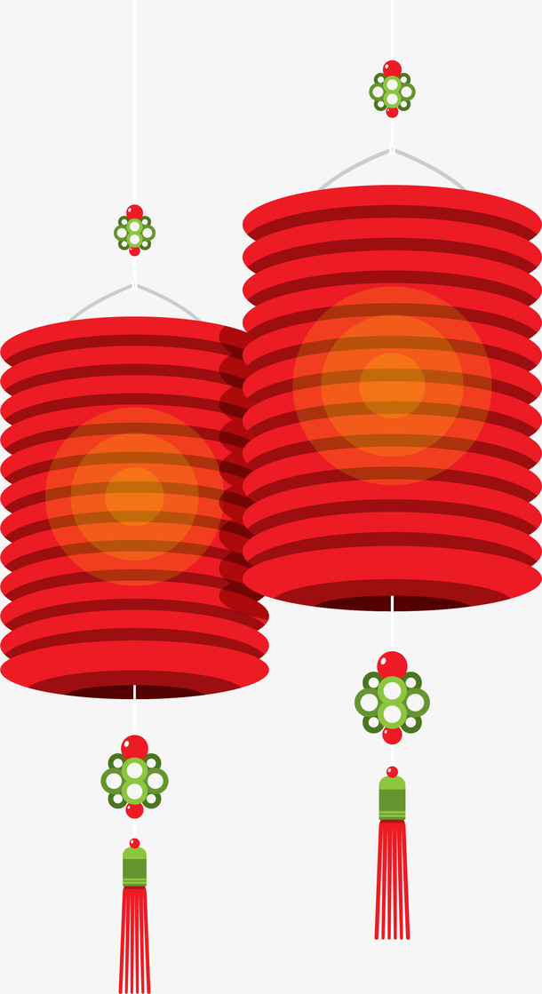 春节红色灯笼挂饰免抠
