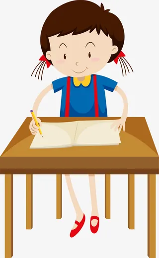 高考加油学习的女孩免抠