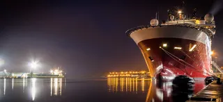 夜景大船海报背景高清