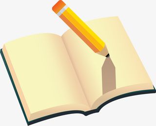 铅笔和书本卡通图免抠