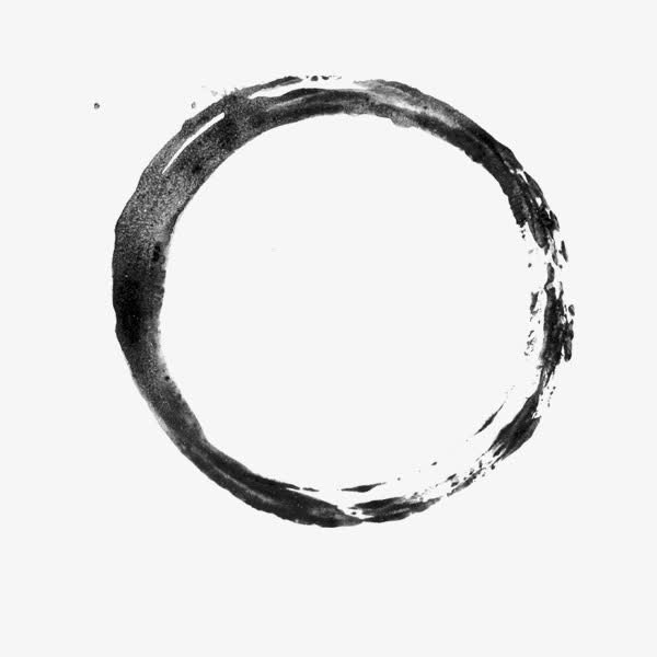 黑色笔触墨圈免抠