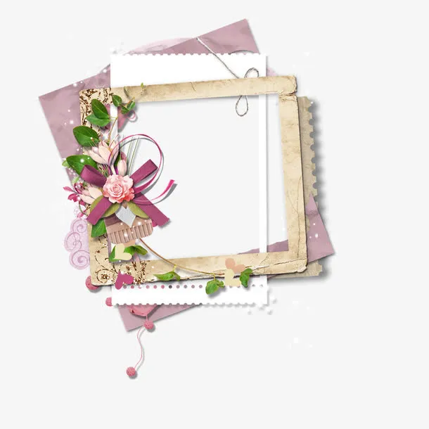 花草素材花卉边框插画免抠