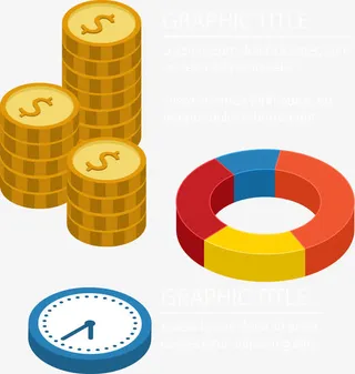 时钟金币环形图免抠