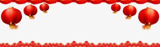 红色新春灯笼祥云边框免抠免抠