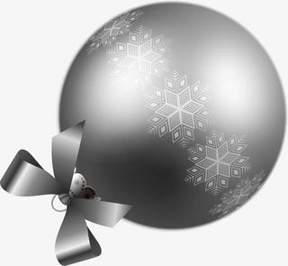 银色雪花彩球免抠