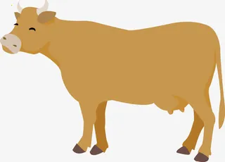 卡通老黄牛矢量素材免抠