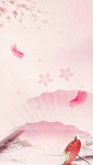 粉色花瓣初夏商业H5背景素材高清