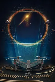 科技感无人机飞行器背景素材高清