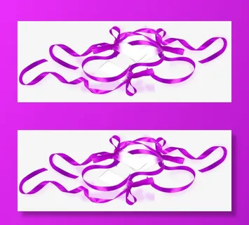紫色丝带免抠
