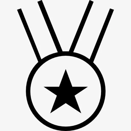 星勋章项链运动符号图标免抠