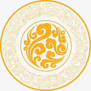 橙色祥云圆盘中秋免抠