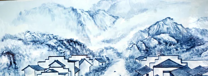 手绘青花瓷城市高清