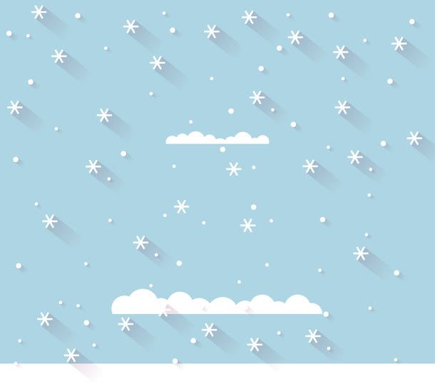 蓝色清新雪花圣诞装饰免抠