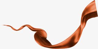 流动棕色丝带七夕免抠