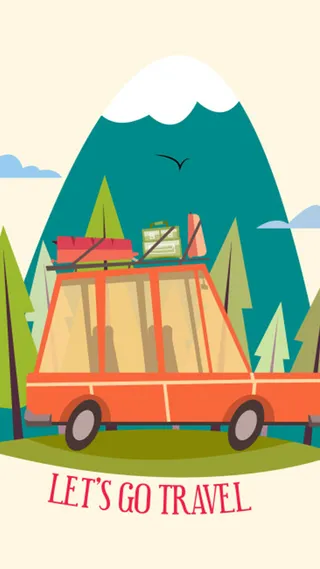 扁平旅行场景背景图高清