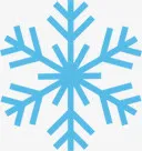 蓝色扁平雪花免抠