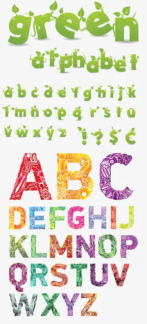 绿色英文字免抠