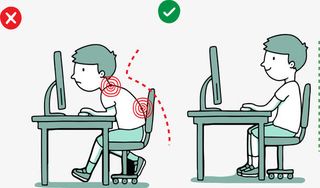 看电脑的姿势免抠