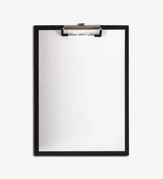 带A4纸的黑色速写板免抠