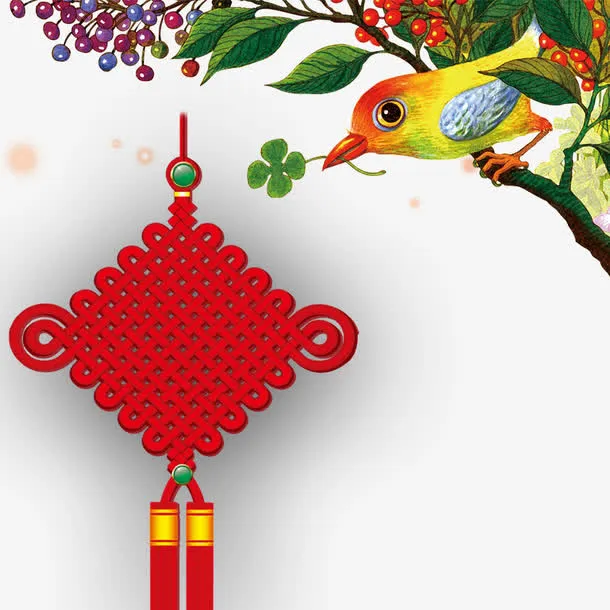 中国结鸟装饰免抠