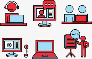 网络直播互动图标免抠