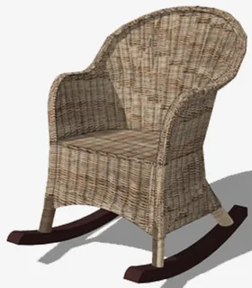 藤编单人座椅摇摇椅免抠