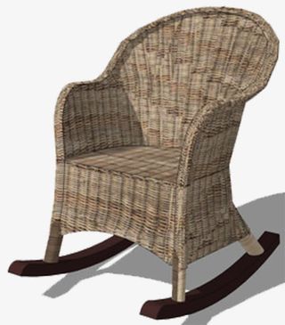 藤编单人座椅摇摇椅免抠