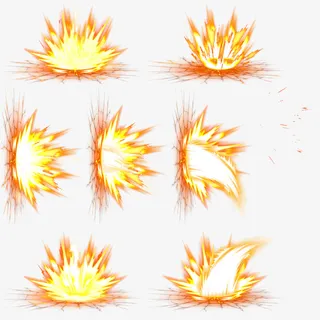 爆炸火焰炫光特效免抠
