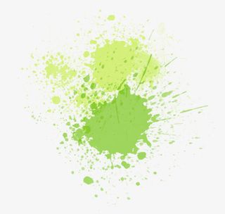 春天黄绿色飞溅墨迹免抠