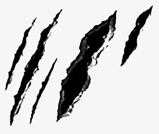 现代黑色破裂爪痕伤口免抠