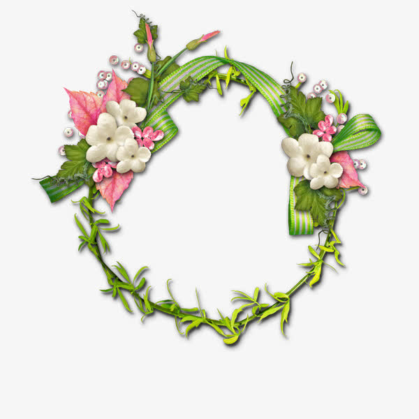 花环植物透明边框免抠