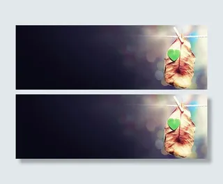 唯美树叶背景banner设计