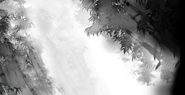 武侠游戏场景竹林水墨画免抠