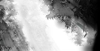 武侠游戏场景竹林水墨画免抠