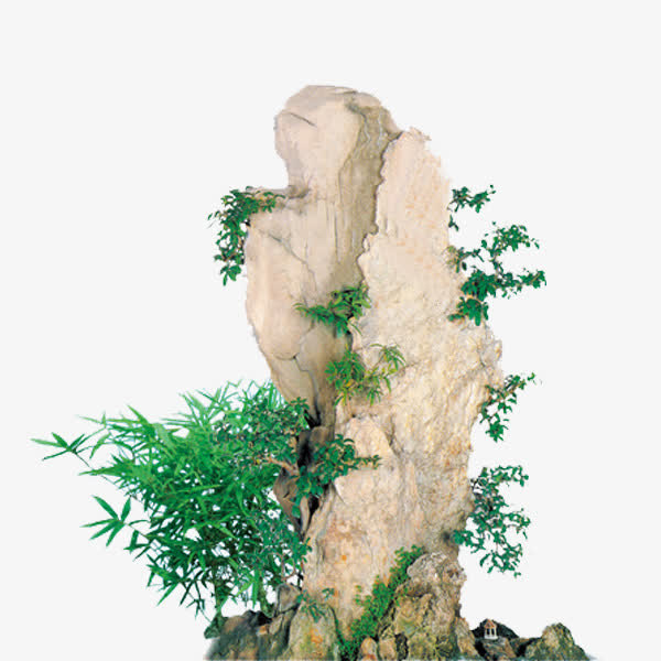 奇石 观设计免抠
