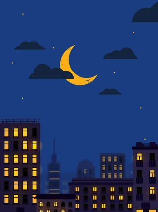 静谧的夜晚风景海报背景高清