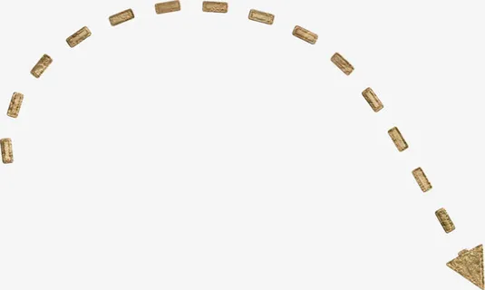 棕色虚线曲线箭头免抠