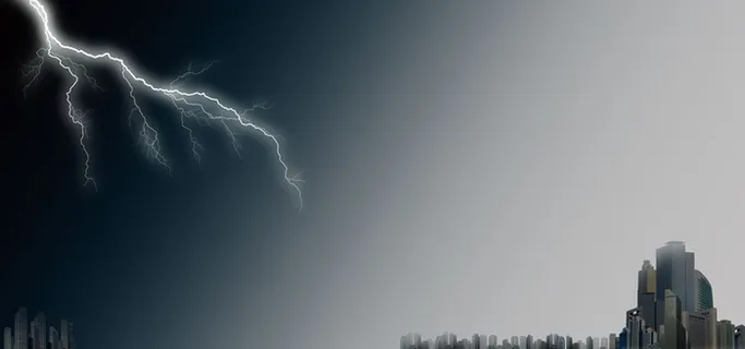雷电灰色天空景色banner高清