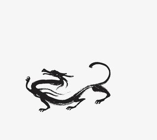 黑色水墨中国风龙免抠