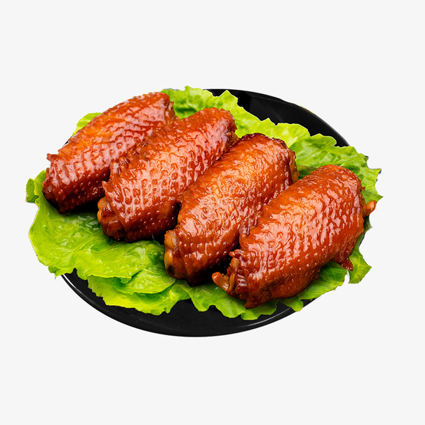 一排美味的香辣鸡翅免抠
