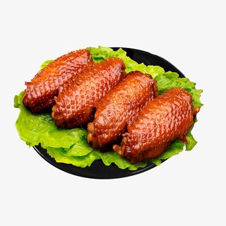 一排美味的香辣鸡翅免抠