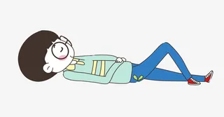 卡通躺着的男人免抠图免抠